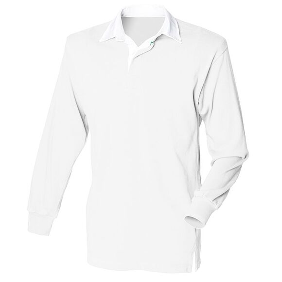 Front Row Long Sleeve Classic Rugby Sports Cotton Plain Polo Shirt /T-Shirt /Top